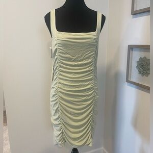 Aritzia Wilfred Lydia Pastel Sage Green Ruched Sleeveless Tank Dress NWT!
